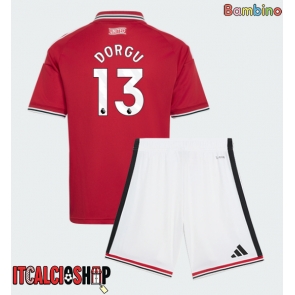 Manchester United Patrick Dorgu #13 Prima Maglia Bambino 2026-27 Manica Corta (+ Pantaloni corti)
